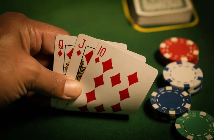 Teen Patti practice club scene for pure sequence vs colour in teen patti